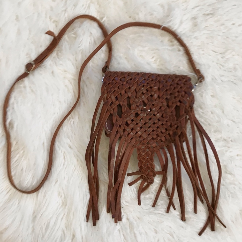 Braided Leather Crossbody Statement Purse
